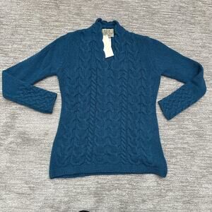 Aran Sweater Market Sweater Womens XL Harbour Horseshoe Cable Wool Cashmere